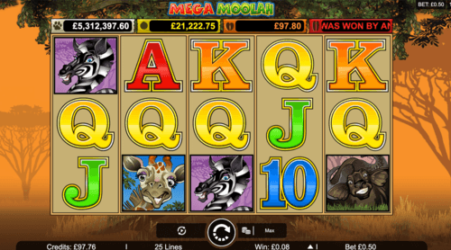 mega moolah screenshot