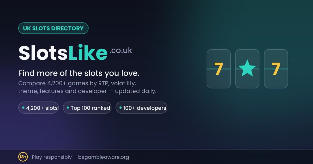 SlotsLike.co.uk — the UK slots directory helping players find similar slots by RTP, volatility, theme, features and developer