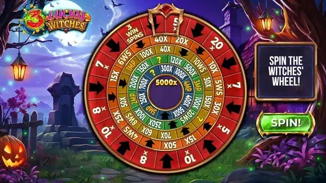 3 Lucky Witches slot gameplay screenshot