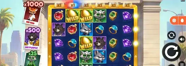 4 Foxx Crew slot gameplay screenshot showing the 6x6 grid, WildEnergy Wilds and Foxx Bounty sidebar