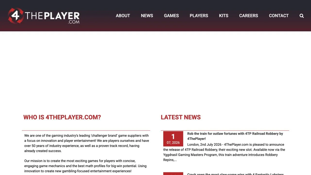 4ThePlayer official homepage captured in July 2026