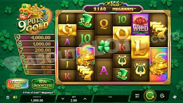 9 Pots Of Gold Megaways slot gameplay screenshot