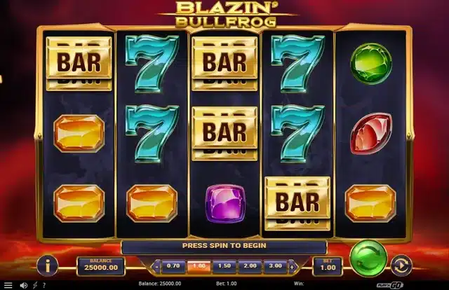 Blazin Bullfrog slot gameplay screenshot