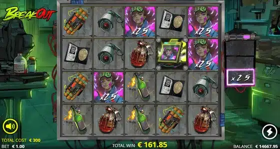 Breakout Clearout Spins round with x25 Syndicate Multipliers on the bandana character