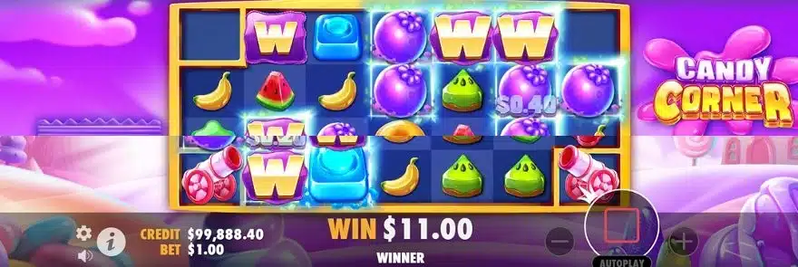 Candy Corner Free Spins round with wild symbols