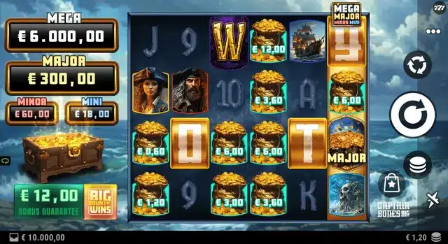 Captain Bones Big Bounty slot gameplay screenshot