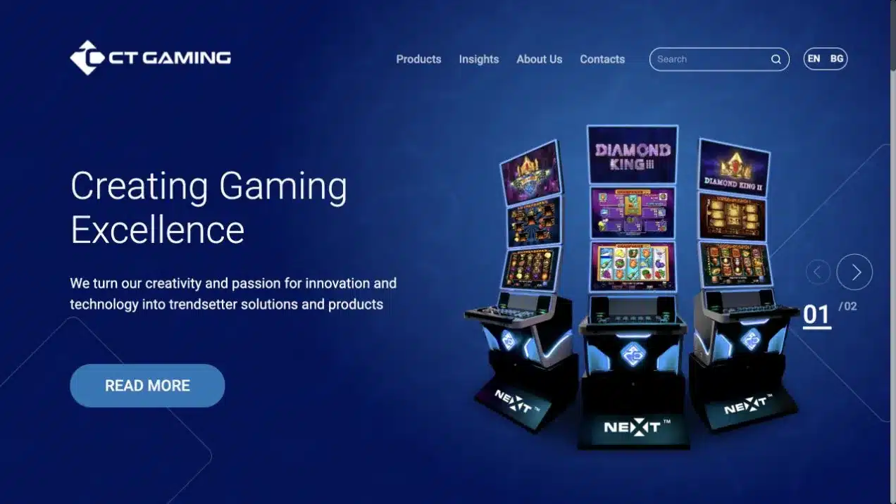 CT Gaming current official homepage captured in July 2026