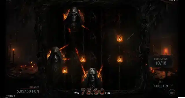 Darkness slot gameplay screenshot