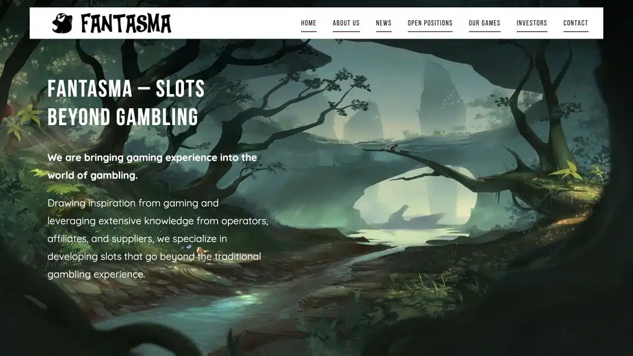 Fantasma Games official homepage showing its current game studio identity after the EveryMatrix acquisition, checked July 2026
