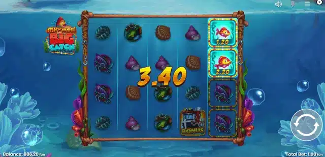 Fish N Nudge Big Catch slot gameplay screenshot