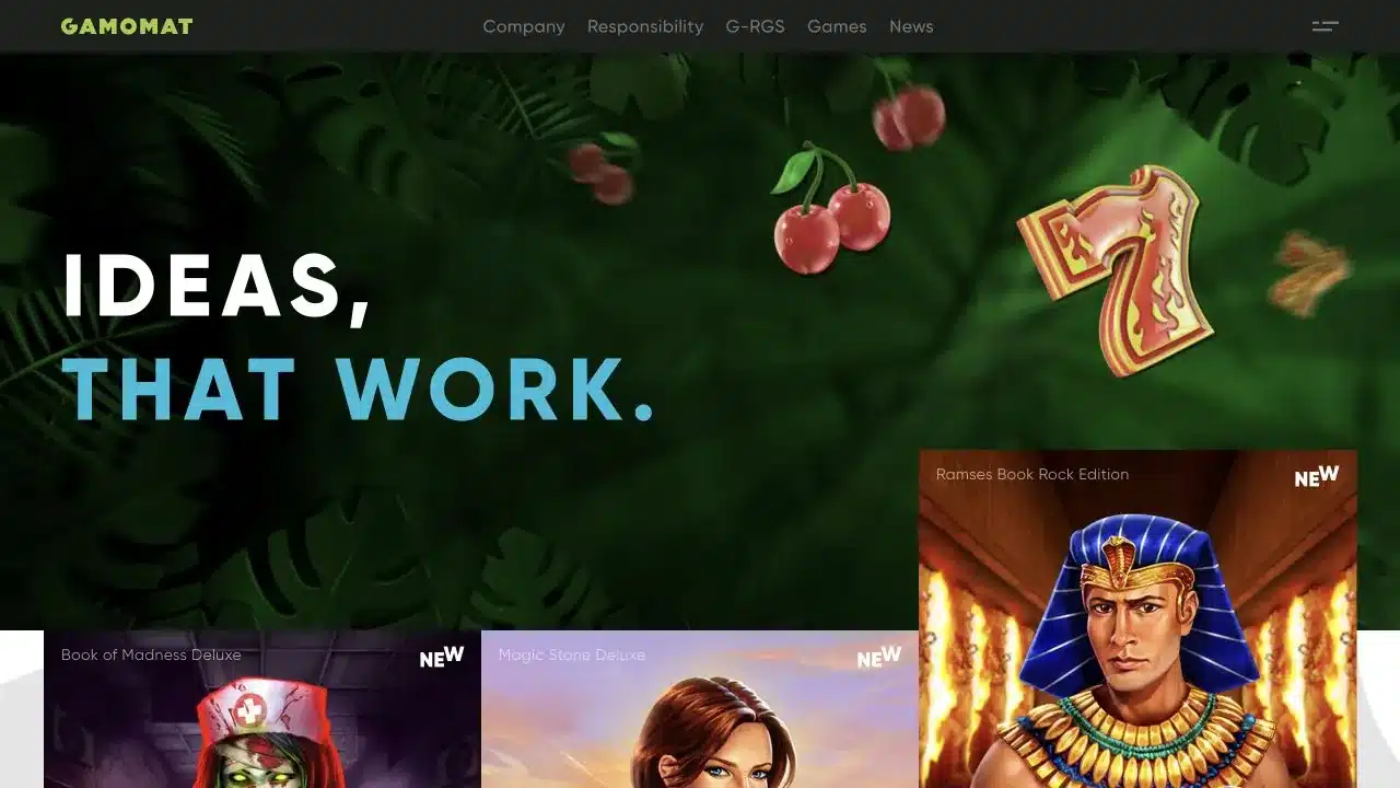 GAMOMAT official homepage captured in July 2026