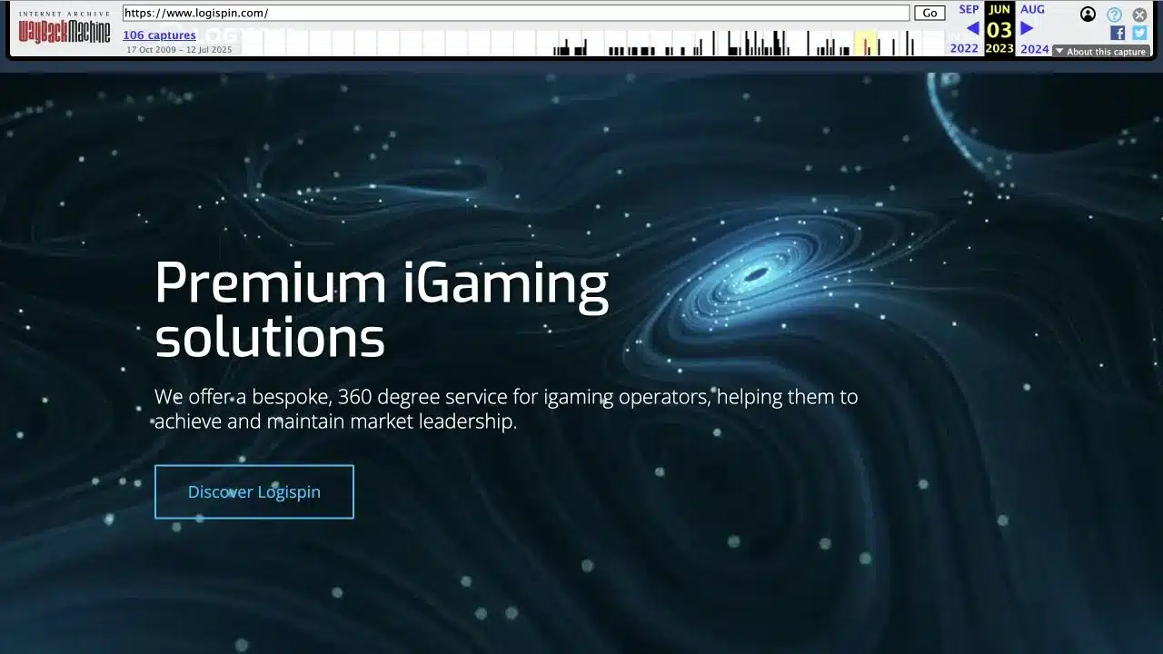 Archived Logispin corporate homepage from 2023