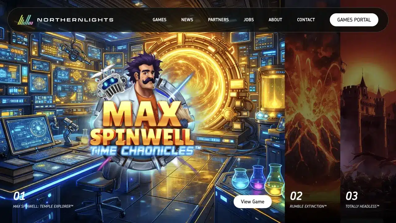 Northern Lights Gaming official homepage captured in July 2026