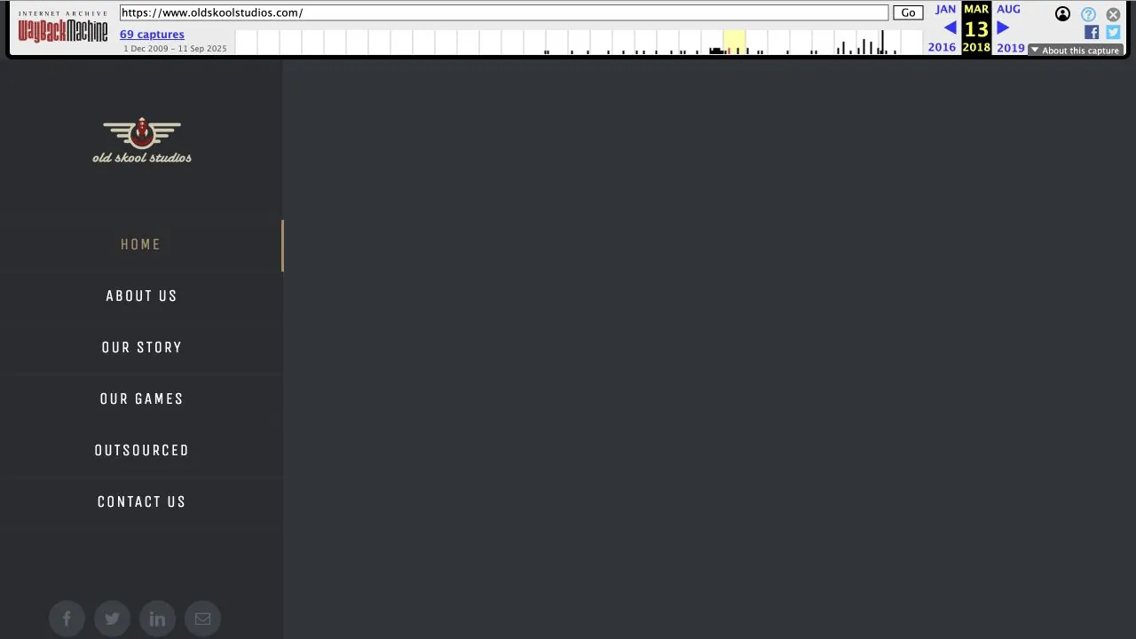 Archived Old Skool Studios official homepage from March 2018