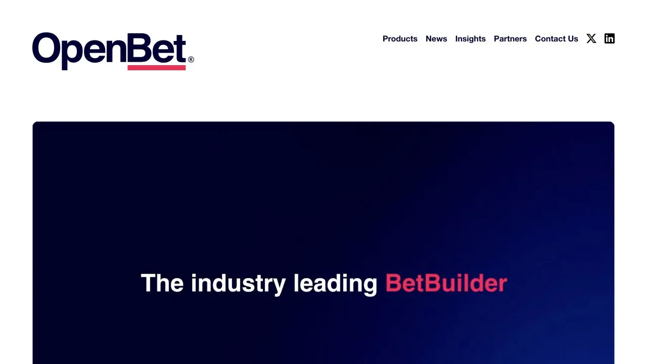 OpenBet official homepage captured in July 2026