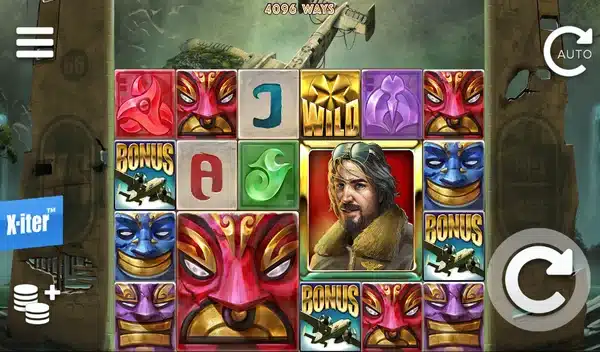 Pacific Gold base game showing the 6x4 grid with dropping symbols