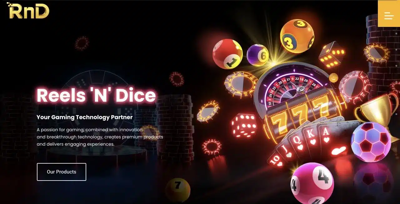 Archived Reels n Dice Interactive official homepage from March 2025