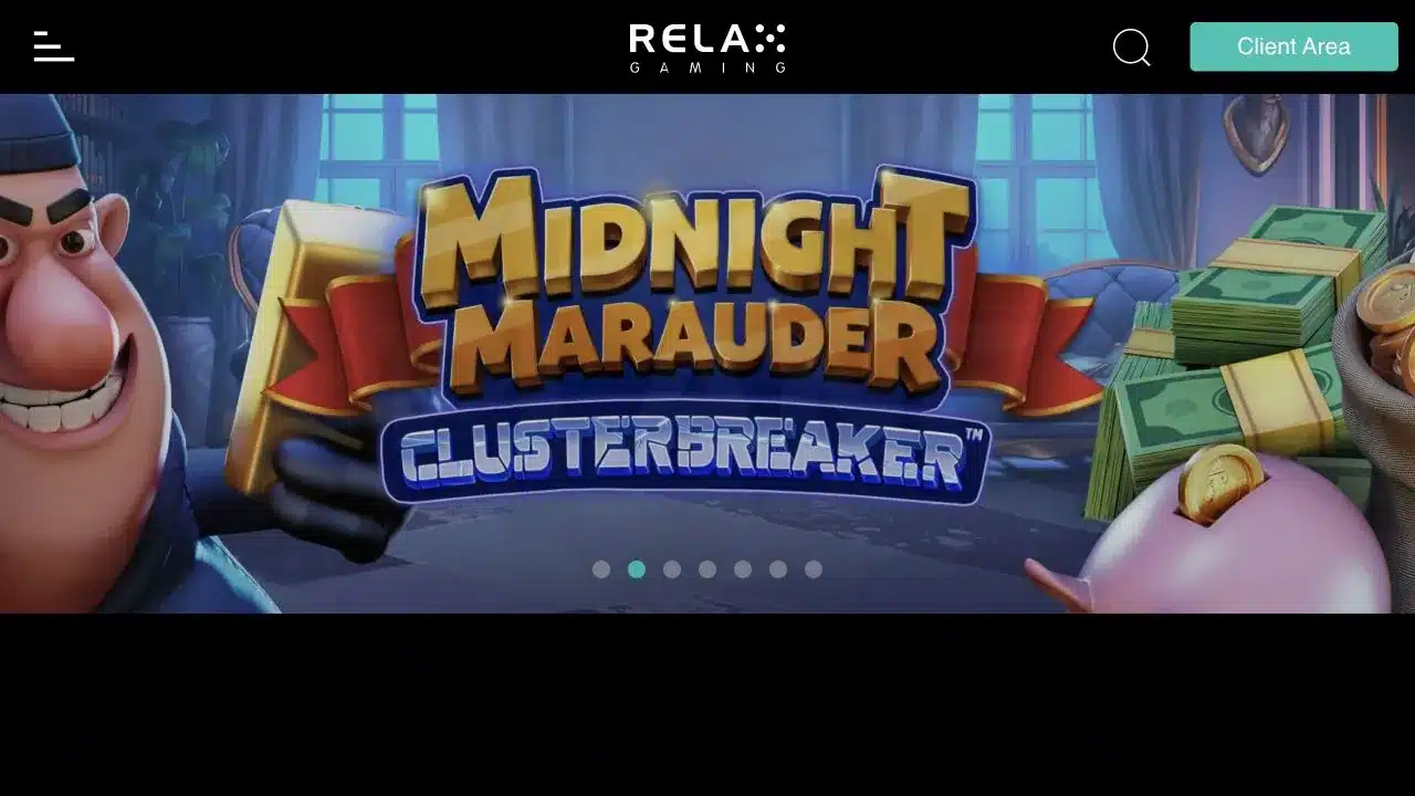 Relax Gaming official homepage captured in July 2026