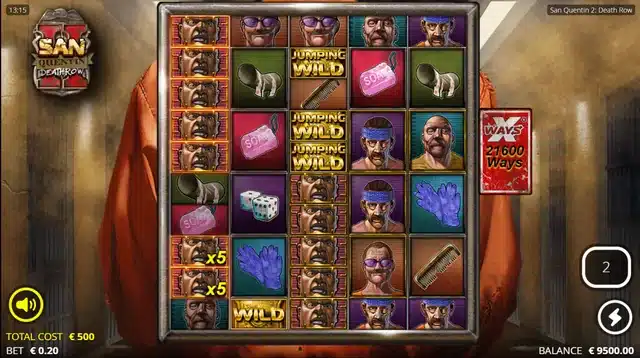 San Quentin 2 Death Row Green Mile Spins with Jumping Wilds and an expanded 21600 ways grid