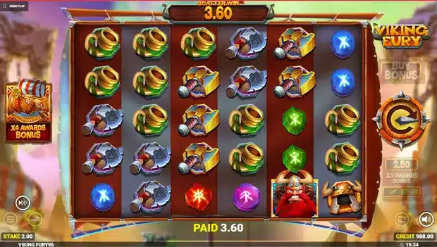 Viking Fury Spinfinity slot gameplay screenshot