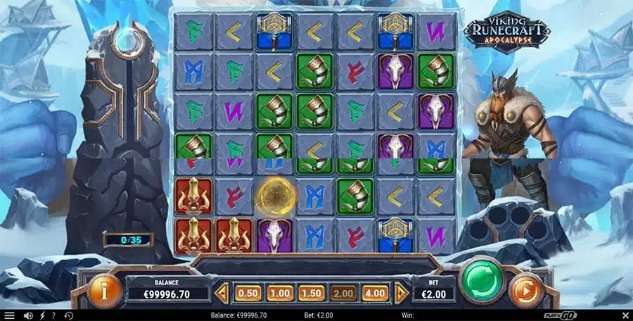 Viking Runecraft Apocalypse base game showing the 7x7 grid with rune symbols