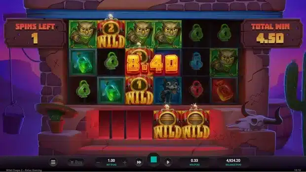 Wild Chapo 2 free spins with collected Dynamite Wild multipliers stacking up