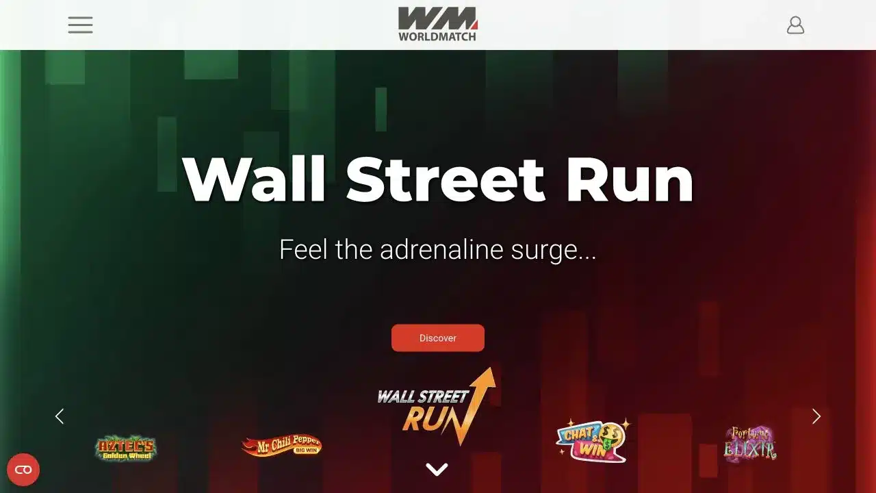 WorldMatch official casino game supplier homepage, checked July 2026