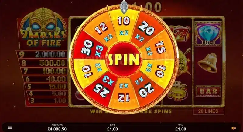 9 Masks of Fire free spins gameplay