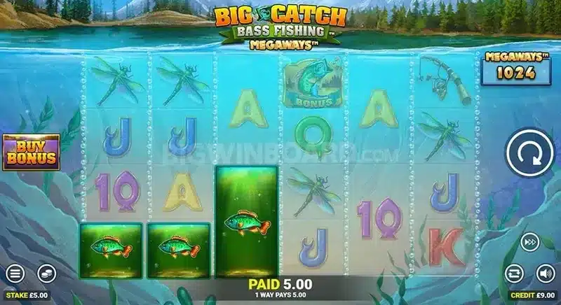 Big Catch Bass Fishing Megaways base game
