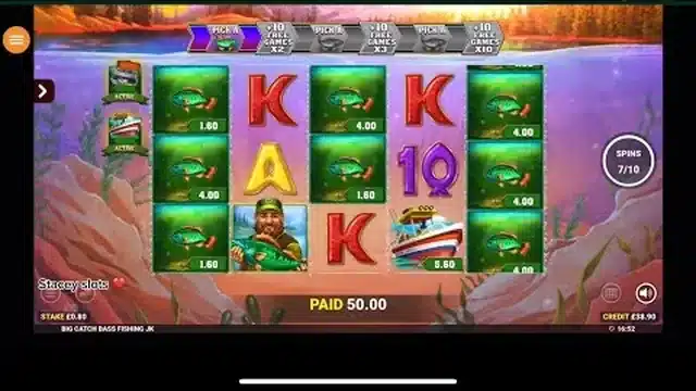 Big Catch Bass Fishing bonus round win session