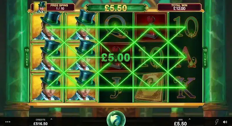 Book of Oz free spins gameplay with the expanding symbol, official Triple Edge screenshot