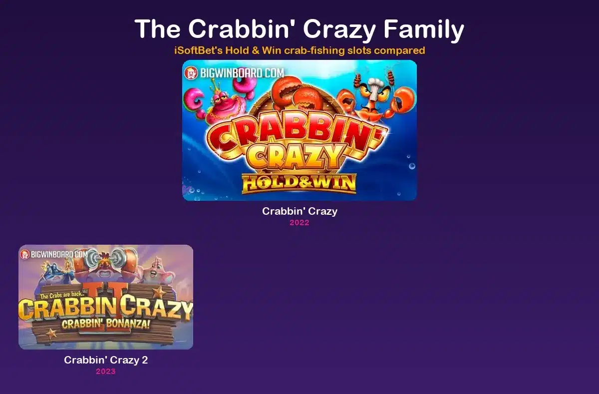 Both Crabbin' Crazy games compared, original versus the calmer sequel