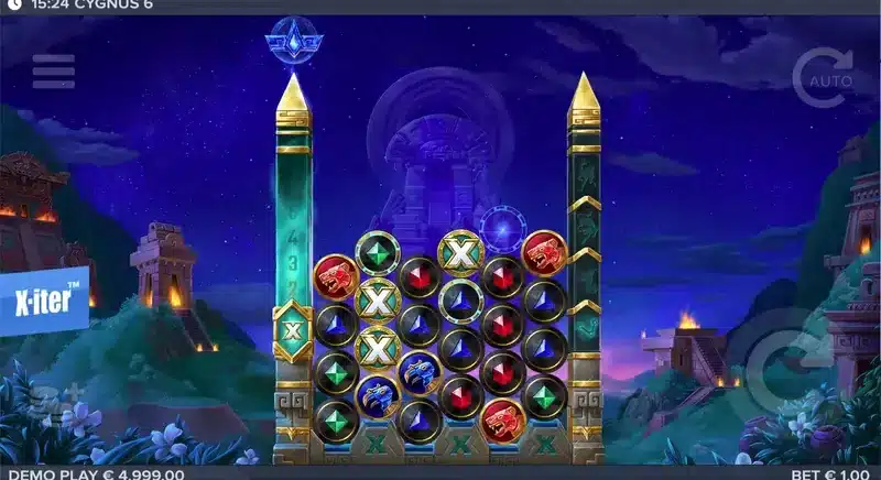 Cygnus 6 base game in play - twin pillars above the clouds of Machu Picchu
