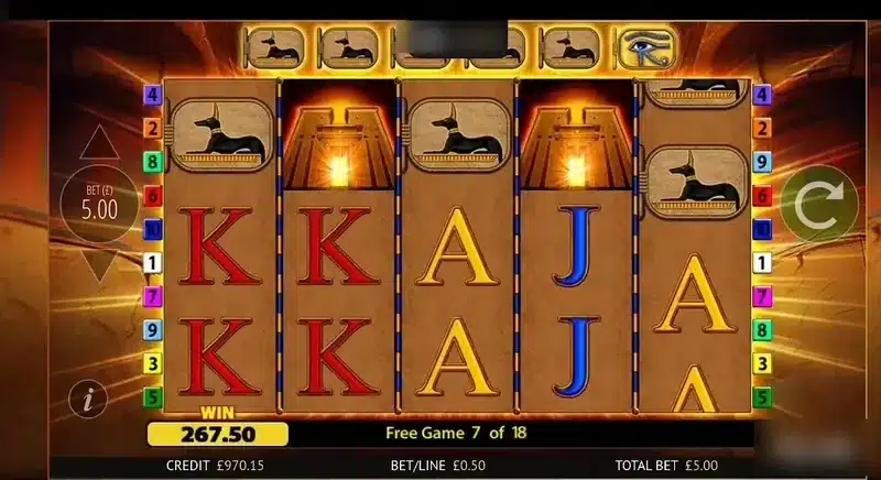 Eye of Horus free spins with expanded Anubis symbols