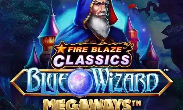 Fire Blaze Blue Wizard Megaways slot logo
