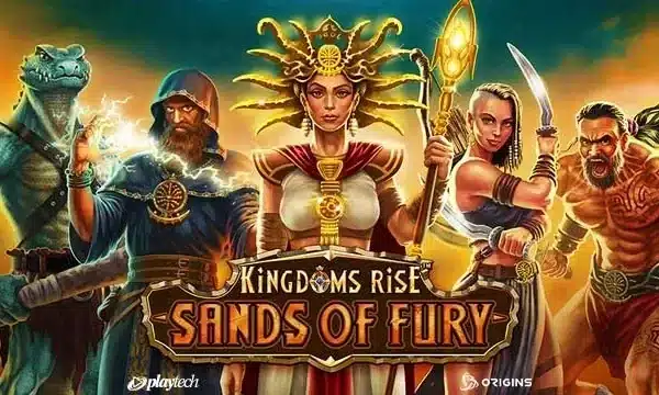 Kingdoms Rise Sands of Fury slot logo