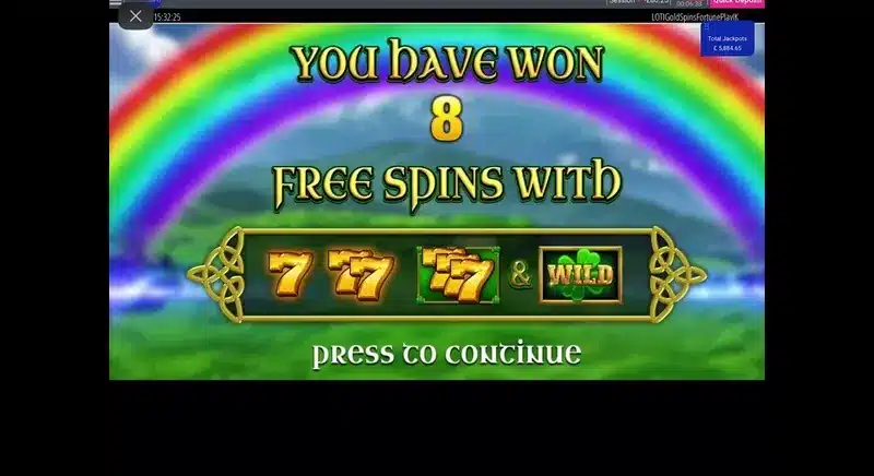 Luck O' The Irish Gold Spins free spins award