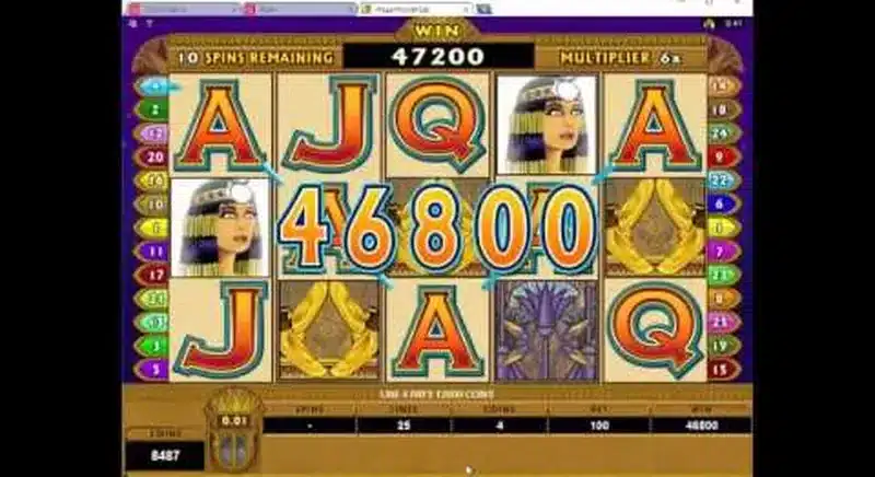 Mega Moolah Isis free spins bonus round win