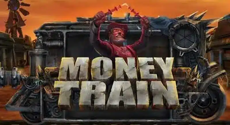 Money Train slot title screen with the bandit signaller