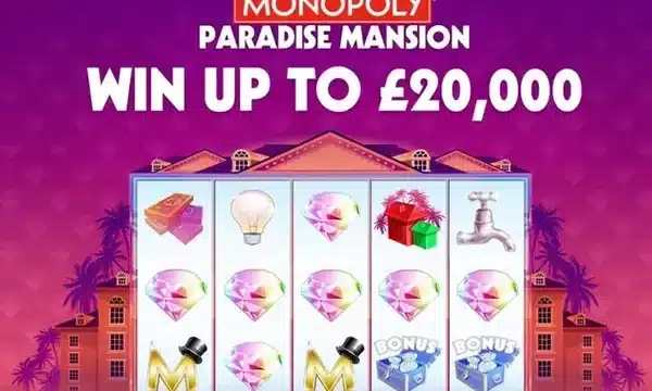 Monopoly Paradise Mansion slot logo