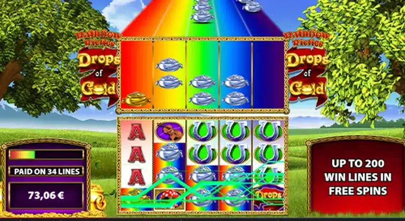 Rainbow Riches Drops of Gold slot gameplay