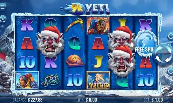 Santa 9k Yeti slot, the festive reskin’s reels with Santa hats on the symbols