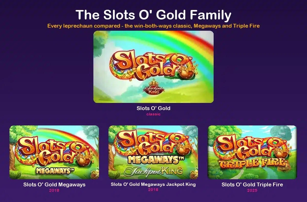 Every slot like Slots O' Gold in the family, with release dates