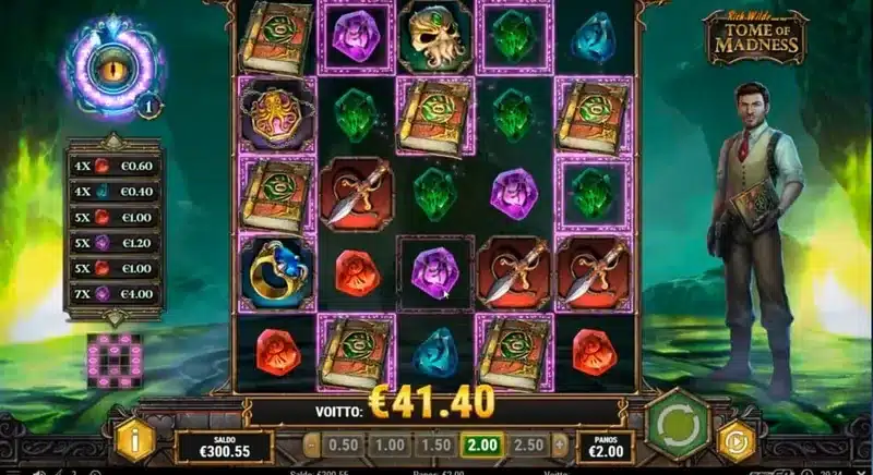 Rich Wilde and the Tome of Madness cluster pays gameplay